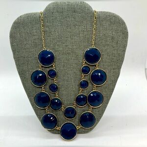 Express Blue & Gold Statement Necklace
